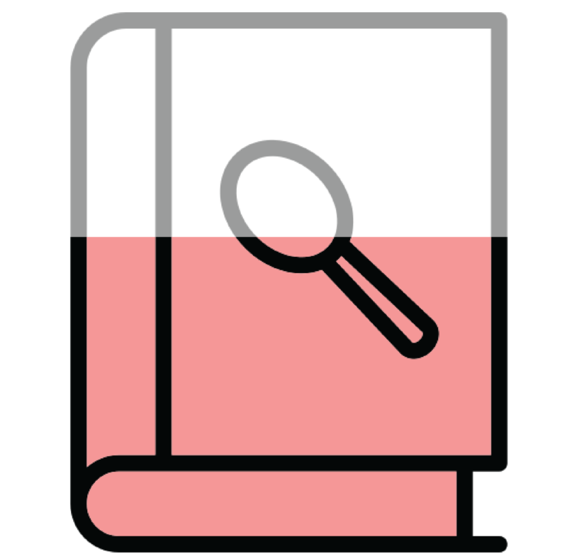 A cookbook icon filled partially with red